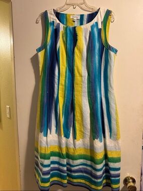 Calvin Klein Multicolor Striped Sleeveless Dress